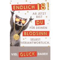 18. Geburtstag unverpackte Glückwunschkarte mit...