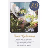 80. Geburtstag unverpackte Glückwunschkarte mit...