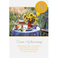 90. Geburtstag unverpackte Glückwunschkarte mit...
