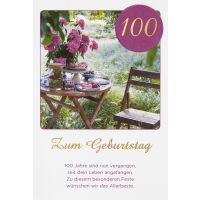 100. Geburtstag unverpackte Glückwunschkarte mit...