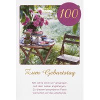 100. Geburtstag unverpackte Glückwunschkarte mit...