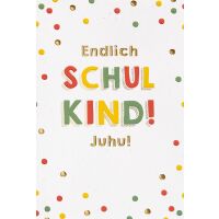 Schulanfang unverpackte Glückwunschkarte mit...