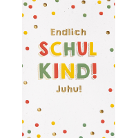 Schulanfang unverpackte Glückwunschkarte mit...