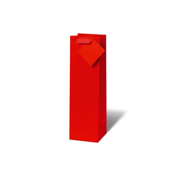 Tasche - Flaschen Format - 36x10,5x10 cm - Unicolor rot