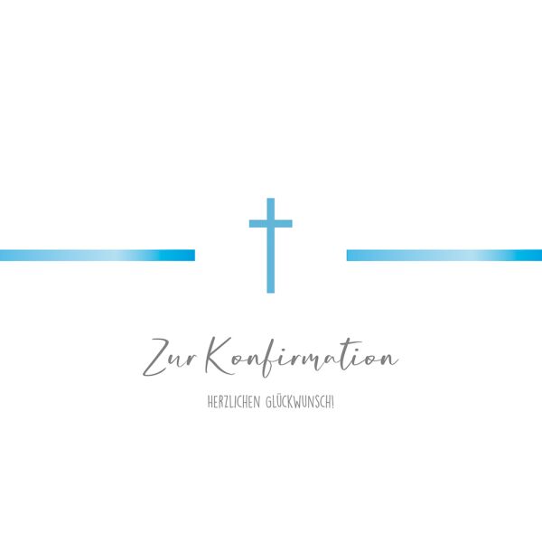 Konfirmation unverpackte Glückwunschkarte mit Umschlag Kreuz Herzlichen Glückwunsch