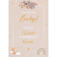 Geburt Baby unverpackte Glückwunschkarte mit...