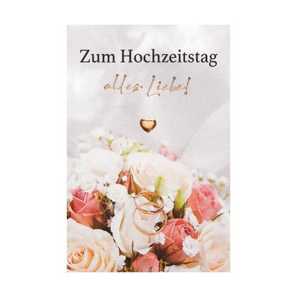 Minikärtchen zum Hochzeitstag Klammerkarte Blumenkärtchen alles Liebe Ringe Rosen