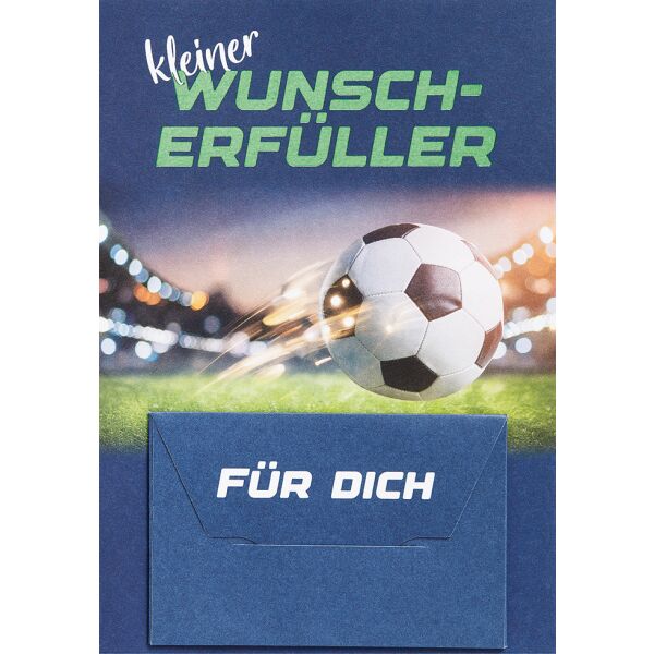 Geldkarte Geldgeschenkkarte unverpackte Grußkarte mit Umschlag Geldkuvert Wunscherfüller Fußball