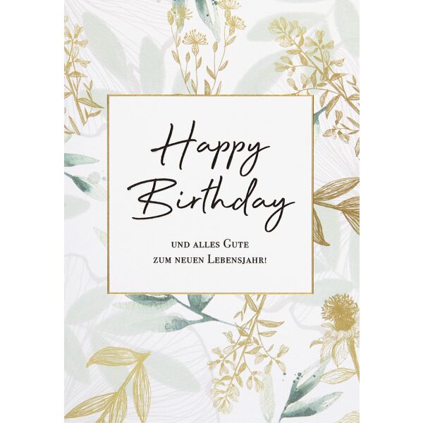 Geburtstag unverpackte Glückwunschkarte mit Umschlag Ehren Blumen und alles Gute zum neuen Lebensjahr