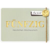 50. Geburtstag Glückwunschkarte mit Umschlag...