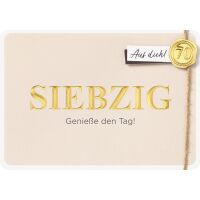 70. Geburtstag Glückwunschkarte mit Umschlag Siebzig...