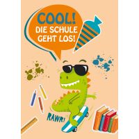 Schulanfang unverpackte Glückwunschkarte mit...