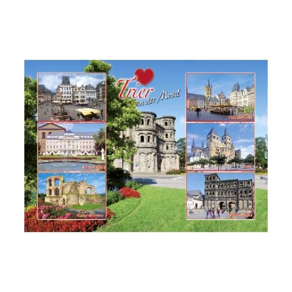 Trier Postkarte Ansichtskarte Mosel Herz Trier an der Mosel 7 Sehenswürdigkeiten