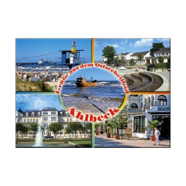 Ostseebad Ahlbeck Postkarte Ansichtskarte Grüße aus dem Ostseeheilbad 4 Bilder Usedom