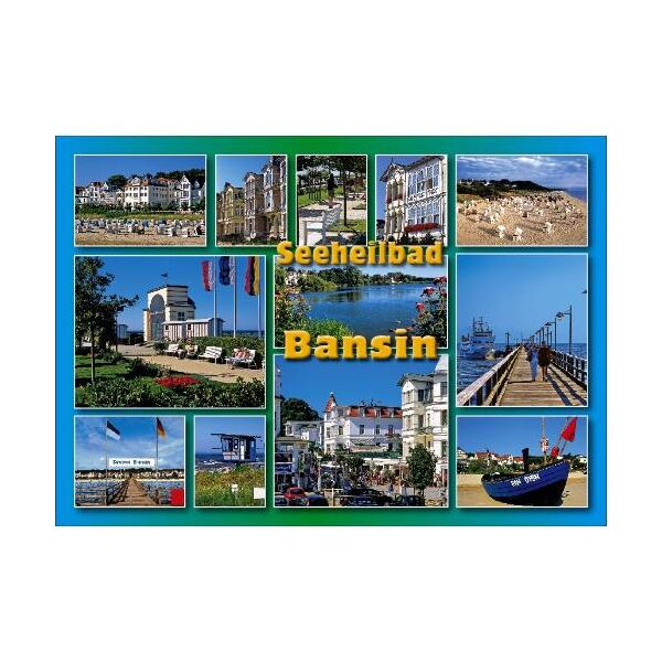 Bansin Usedom Postkarte Ansichtskarte Seeheilbad 12 Fotomotive