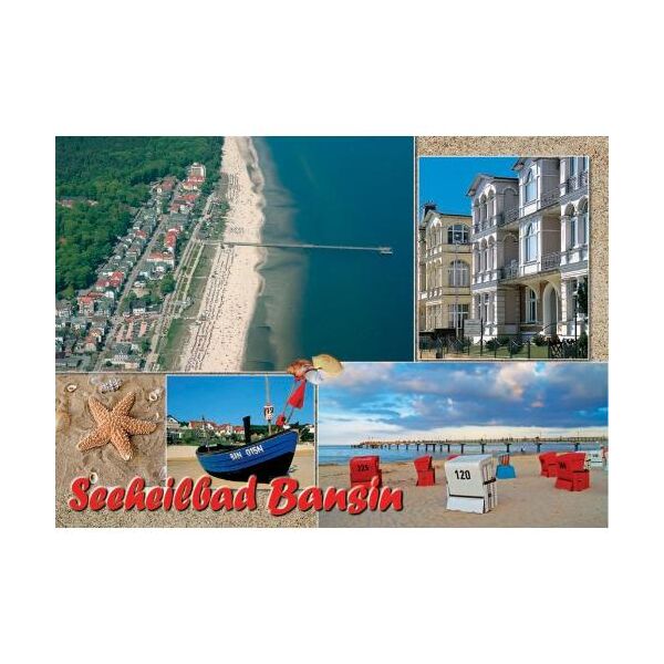 Bansin Usedom Postkarte Ansichtskarte Seeheilbad 4 Fotos