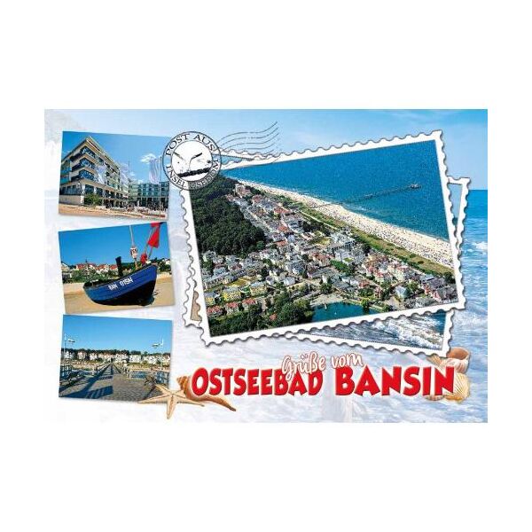 Bansin Usedom Postkarte Ansichtskarte Grüße vom Luftaufnahme
