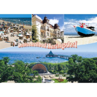Heringsdorf Usedom Postkarte Ansichtskarte 4 Fotomotive...