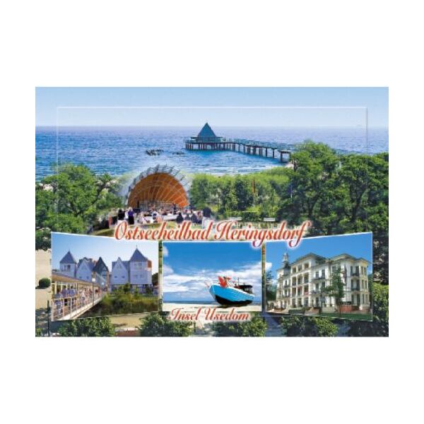 Heringsdorf Usedom Postkarte Ansichtskarte Ostseeheilbad 4 Motive