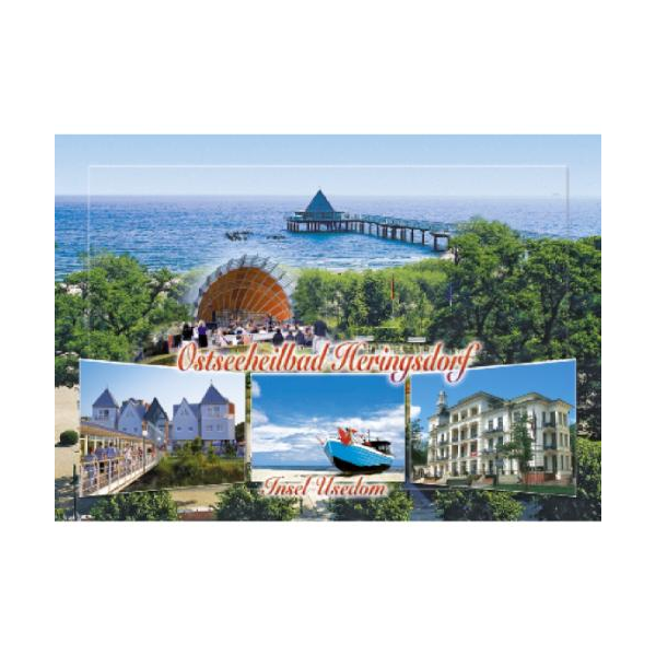 Heringsdorf Usedom Postkarte Ansichtskarte Ostseeheilbad 4 Motive