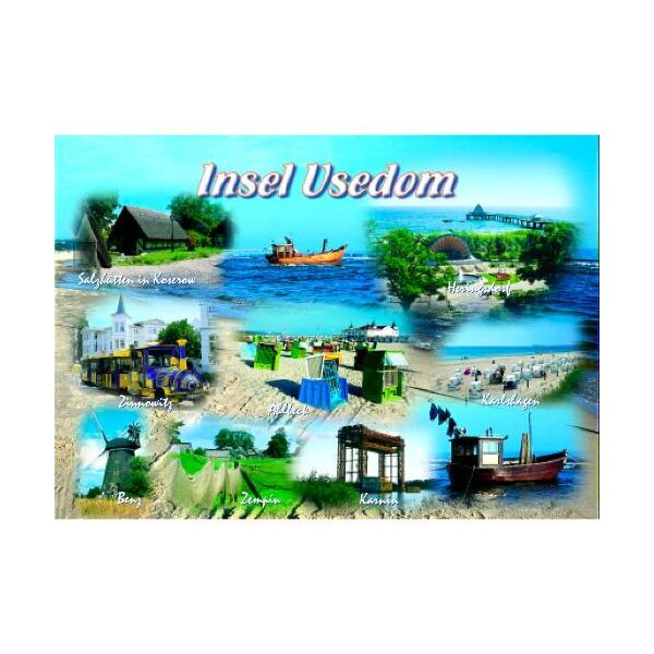 Insel Usedom Postkarte Ansichtskarte Ostseeinsel Sehenswürdigkeiten 9 Orte