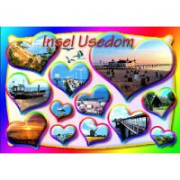 Insel Usedom Postkarte Ansichtskarte Ostseeinsel Herzen...