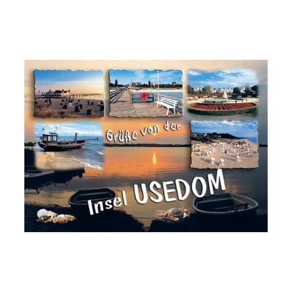 Insel Usedom Postkarte Ansichtskarte Ostseeinsel Grüße von der Insel Maritime Fotos