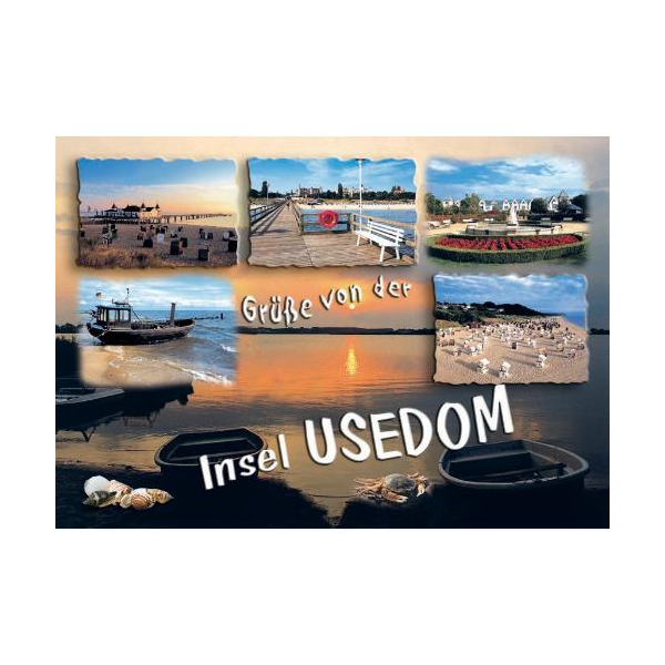 Insel Usedom Postkarte Ansichtskarte Ostseeinsel Grüße von der Insel Maritime Fotos