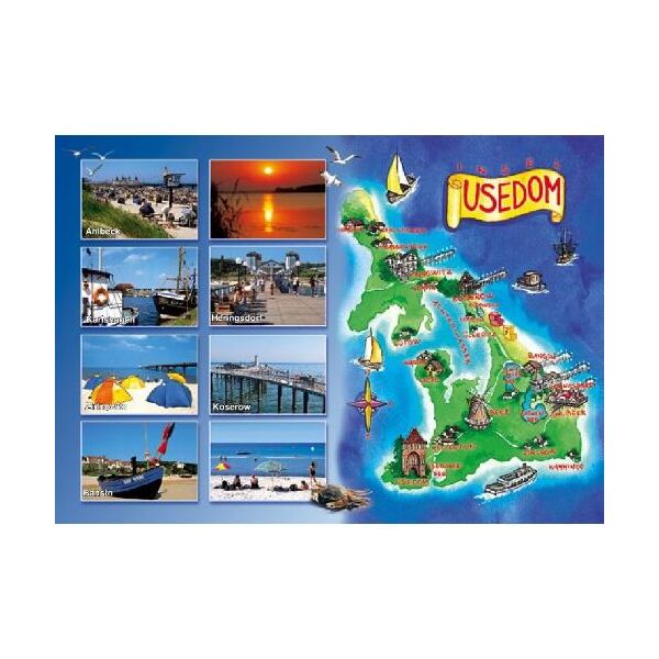 Insel Usedom Postkarte Ansichtskarte Ostseeinsel