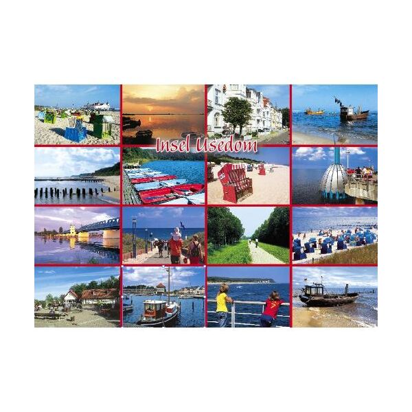 Insel Usedom Postkarte Ansichtskarte Ostseeinsel 16 Fotomotive