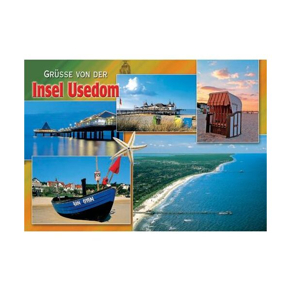Insel Usedom Postkarte Ansichtskarte Ostseeinsel Grüsse von der insel 5 Fotomotive