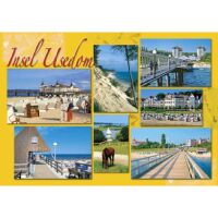 Insel Usedom Postkarte Ansichtskarte Ostseeinsel gelber...