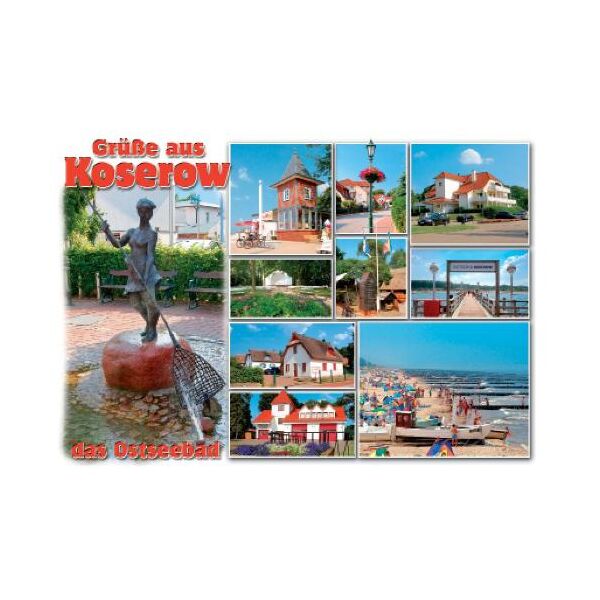 Koserow auf Usedom Postkarte Ansichtskarte 10 Fotomotive Ostseebad Grüße