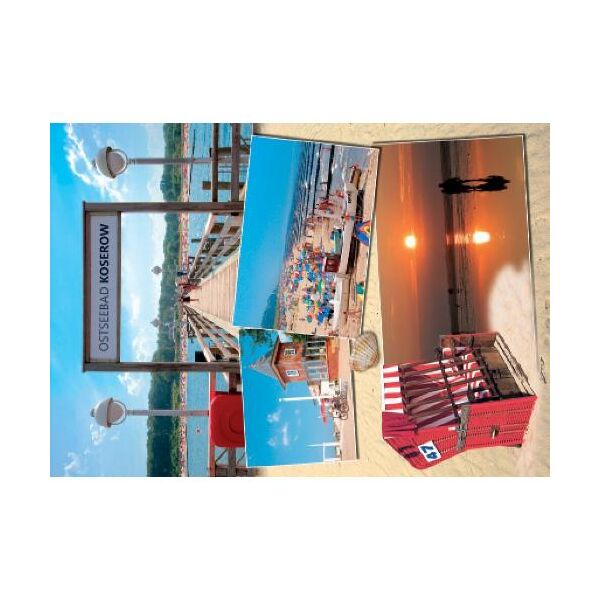 Koserow auf Usedom Postkarte Ansichtskarte 4 Fotos Ostseebad