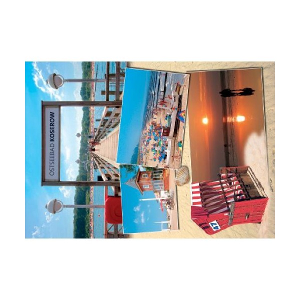 Koserow auf Usedom Postkarte Ansichtskarte 4 Fotos Ostseebad