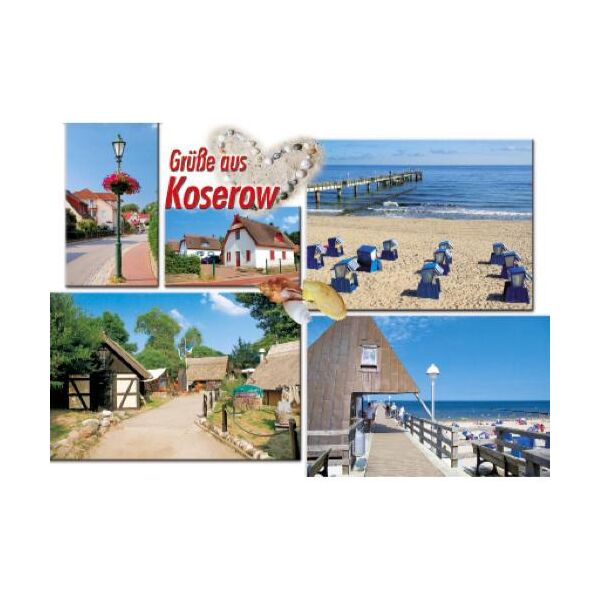Koserow auf Usedom Postkarte Ansichtskarte 5 Motive Grüße Ostseebad