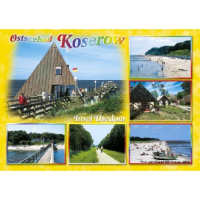 Koserow auf Usedom Postkarte Ansichtskarte 6 Fotos gelb...