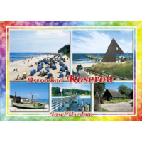 Koserow auf Usedom Postkarte Ansichtskarte 5 Fotos bunt...