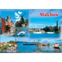 Malchow Mecklenburgische Seenplatte Postkarte 6...