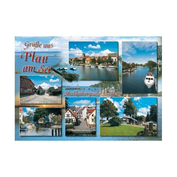 Plau am See Mecklenburgische Seenplatte Postkarte 6 Fotos Ansichtskarte Grüße aus