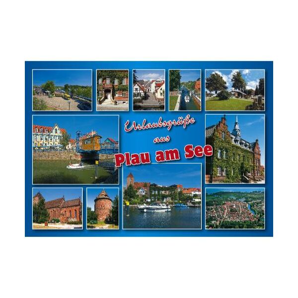 Plau am See Mecklenburgische Seenplatte Postkarte 12 Fotos Ansichtskarte Urlaubsgrüße
