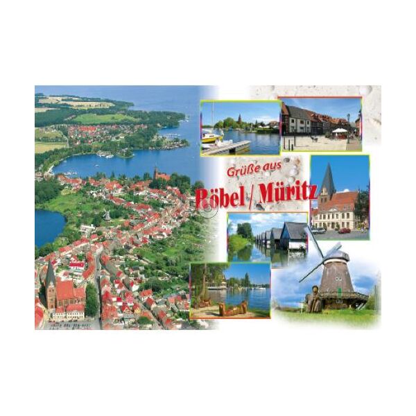 Röbel (Müritz) Mecklenburgische Seenplatte Postkarte Luftaufnahme 6 Fotos Ansichtskarte Grüße