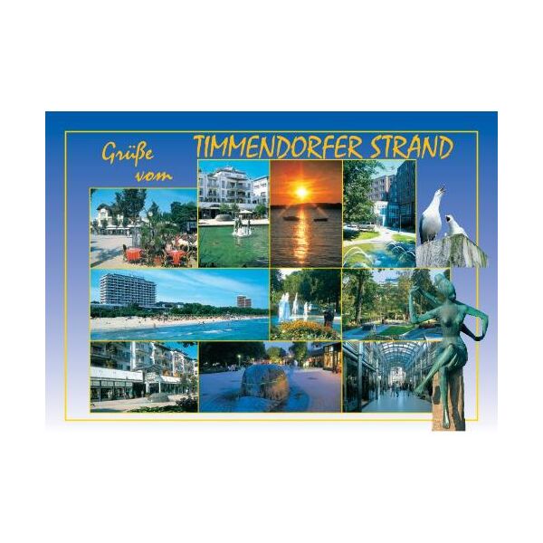 Timmendorfer Strand Postkarte Ansichtskarte Grüße vom 10 Fotos Ostsee Schleswig-Holstein