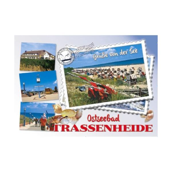 Trassenheide Postkarte Ansichtskarte Briefmarke Ostseebad Usedom