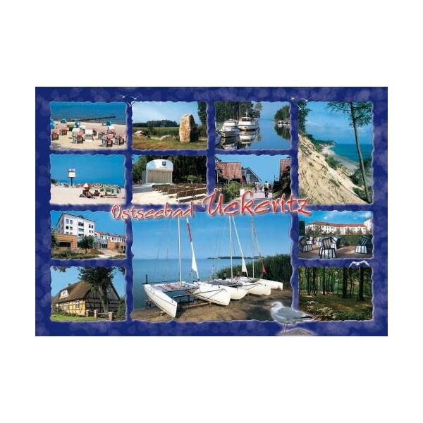 Ückeritz Postkarte Ansichtskarte Ostseebad Usedom 12 Fotomotive