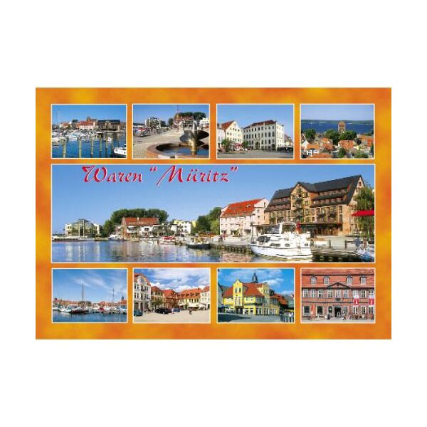 Waren (Müritz) Postkarte Ansichtskarte 9 Fotomotive Heilbad Mecklenburgische Seenplatte