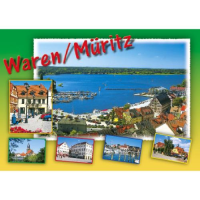 Waren (Müritz) Postkarte Ansichtskarte 6 Fotomotive...