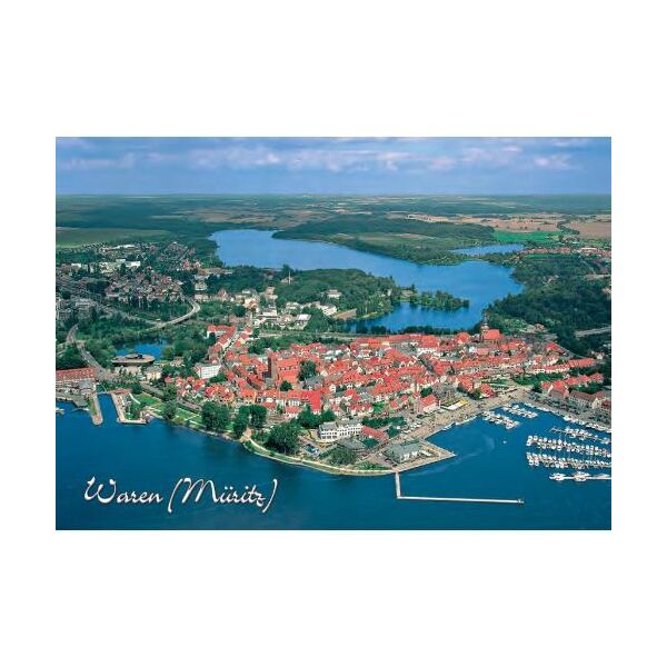 Waren (Müritz) Postkarte Ansichtskarte Luftaufnahme Heilbad Mecklenburgische Seenplatte