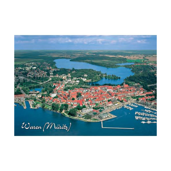 Waren (Müritz) Postkarte Ansichtskarte Luftaufnahme Heilbad Mecklenburgische Seenplatte