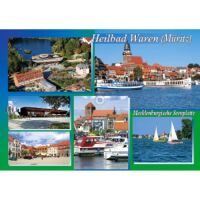 Waren (Müritz) Postkarte Ansichtskarte 6 Fotomotive...